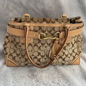 Coach signature handbag TAN